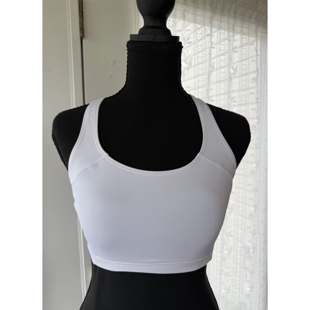 HANES Pullover Sports Bra  #G393 White  Size 36 Racerback Women’s Athletic Top